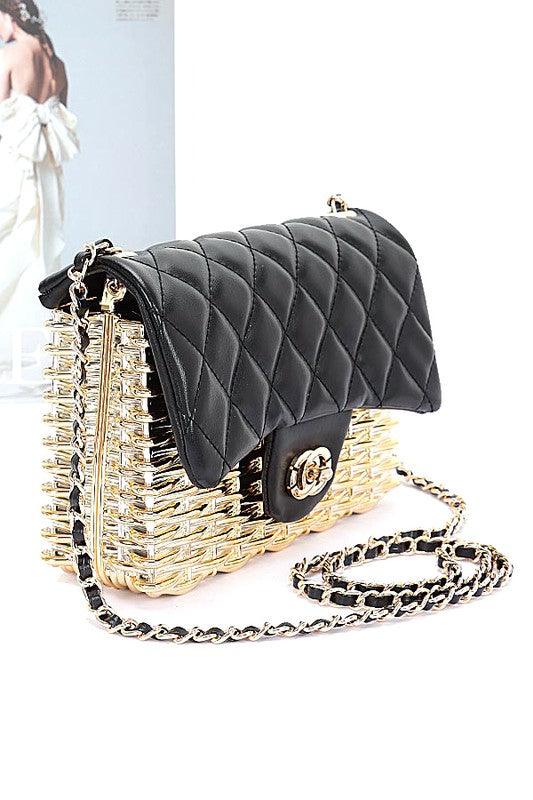 Quilted Flap Acrylic Shoulder Bag - Leo’s Look Your Best