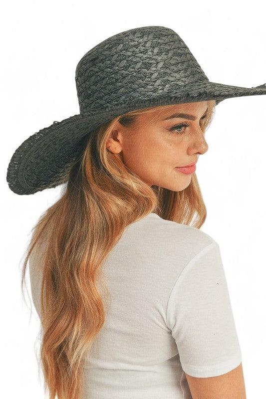 Wide Brim Frayed Edge Sun Hat - Leo’s Look Your Best