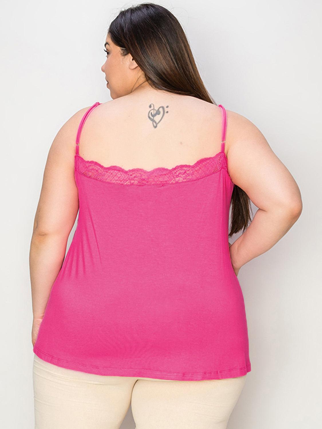 Basic Bae Full Size Lace Trim V-Neck Cami - Leo’s Look Your Best