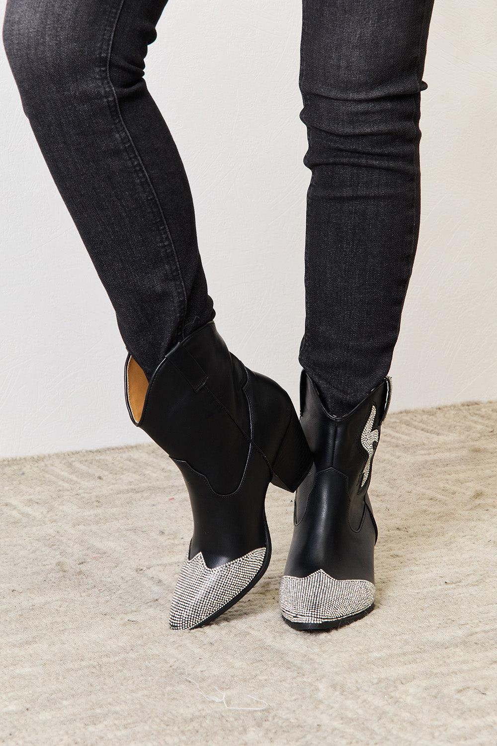East Lion Corp Rhinestone Pointed Boots - Leo’s Look Your Best