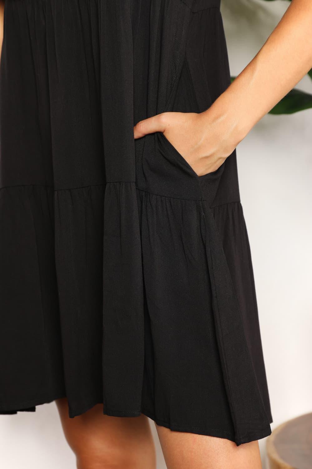 Mandy V-Neck Flounce Sleeve Tiered Dress - Leo’s Look Your Best