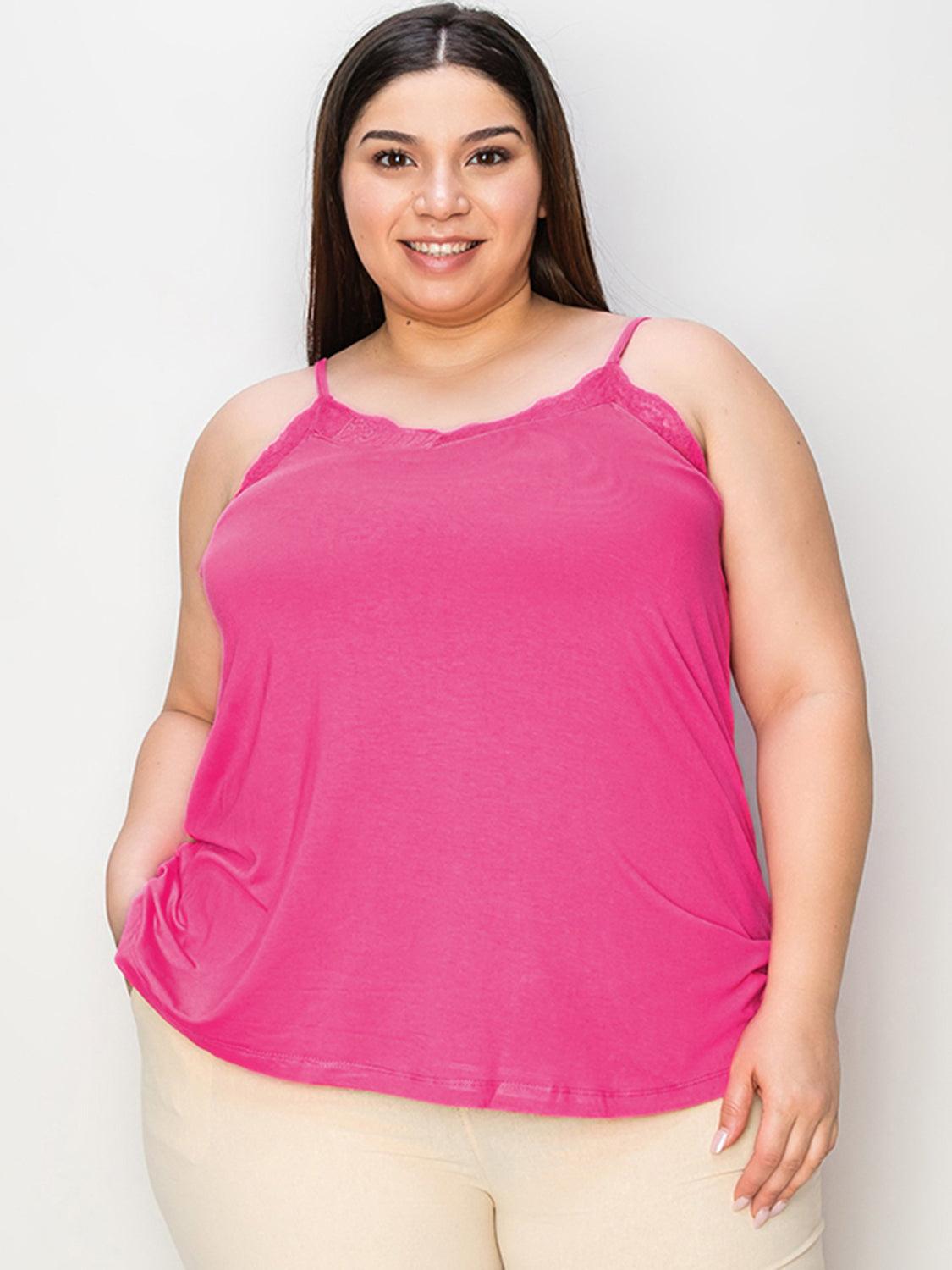 Basic Bae Full Size Lace Trim V-Neck Cami - Leo’s Look Your Best