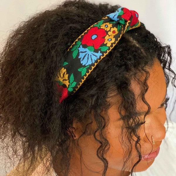 French Floral Embroidered Headband - Leo’s Look Your Best
