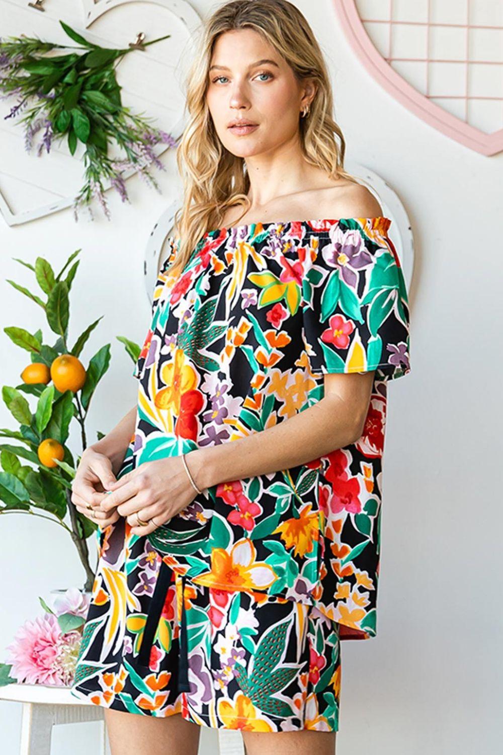 Cotton Bleu by Nu Label Floral Off-Shoulder Top - Leo’s Look Your Best