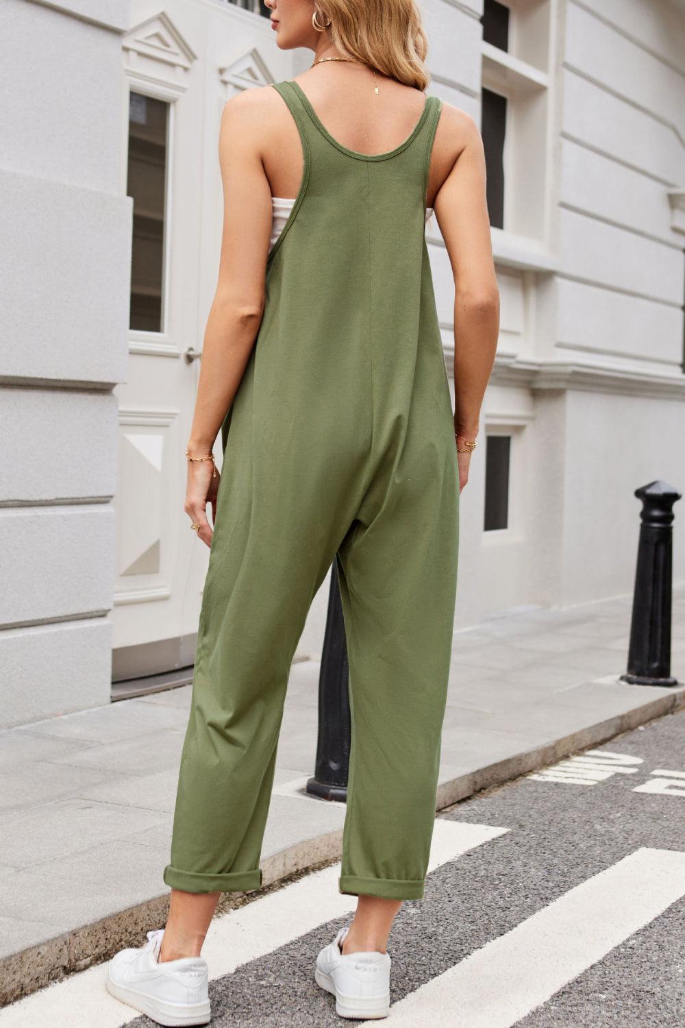 Lovelet V-Neck Wide Strap Overalls - Leo’s Look Your Best