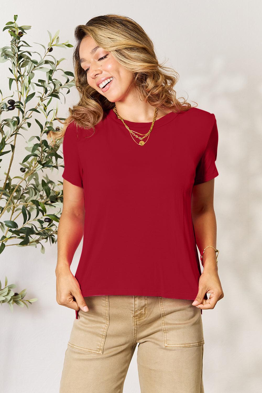 Basic Bae Full Size Round Neck Short Sleeve T-Shirt - Leo’s Look Your Best