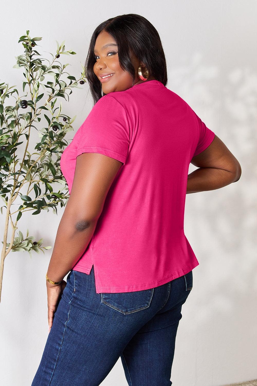Basic Bae Full Size Round Neck Short Sleeve T-Shirt - Leo’s Look Your Best