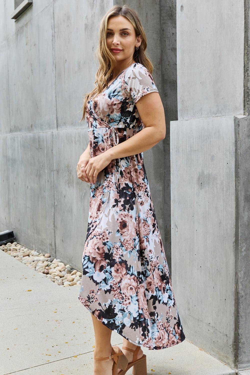 Heimish Give Me Roses Full Size Floral Maxi Wrap Dress - Leo’s Look Your Best