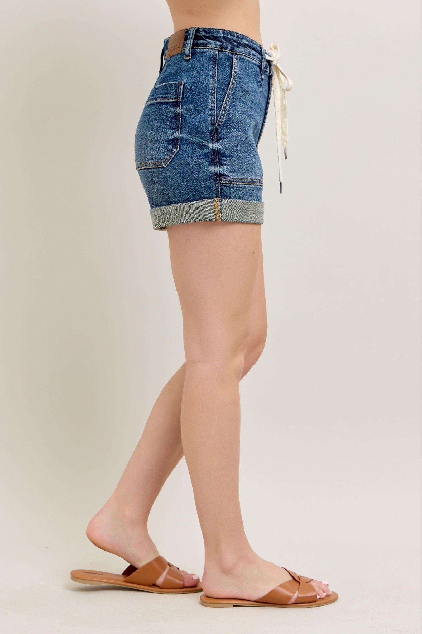 Judy Blue Full Size High Rise Cuff Denim Shorts Plus Size - Leo’s Look Your Best