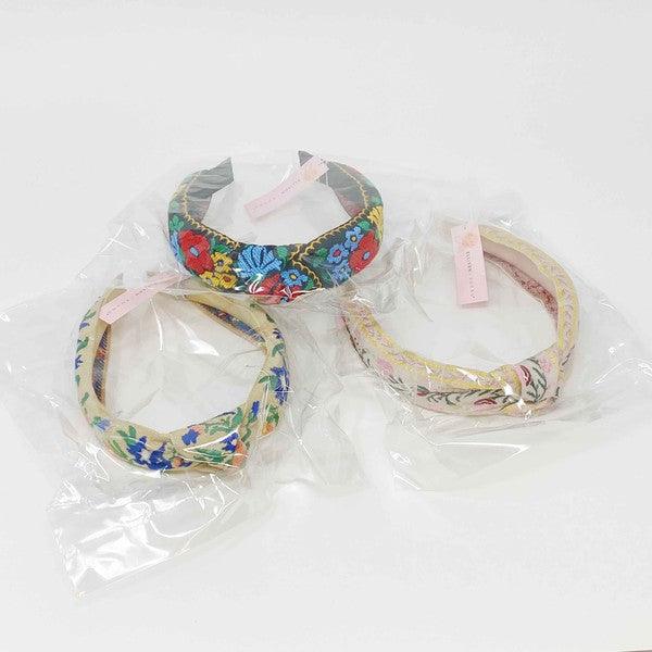 French Floral Embroidered Headband - Leo’s Look Your Best