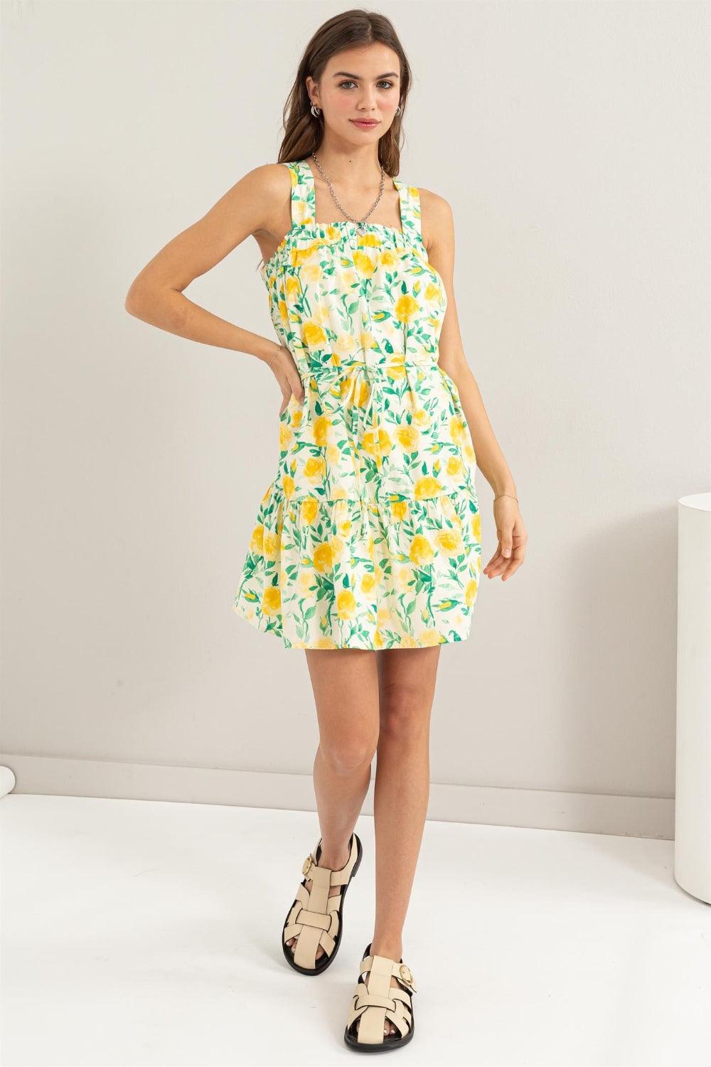 HYFVE Floral Tie Shoulder Mini Dress - Leo’s Look Your Best