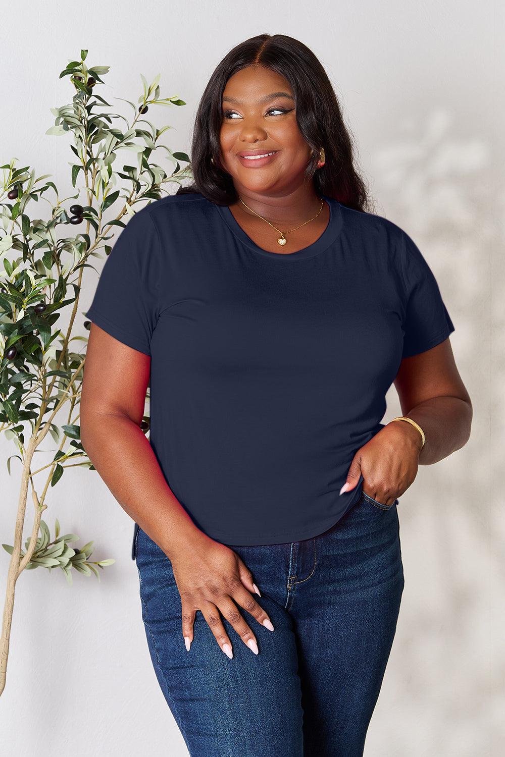 Basic Bae Full Size Round Neck Short Sleeve T-Shirt - Leo’s Look Your Best