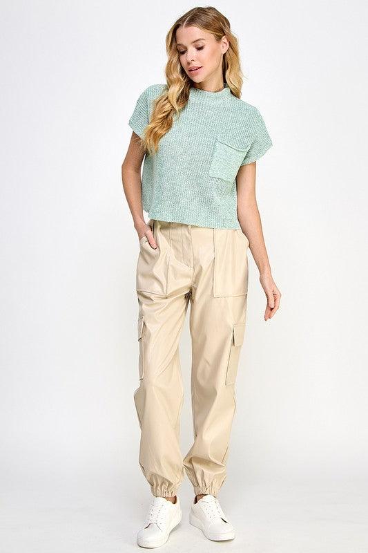 Relaxed Vegan Leather Cargo Pants - Leo’s Look Your Best