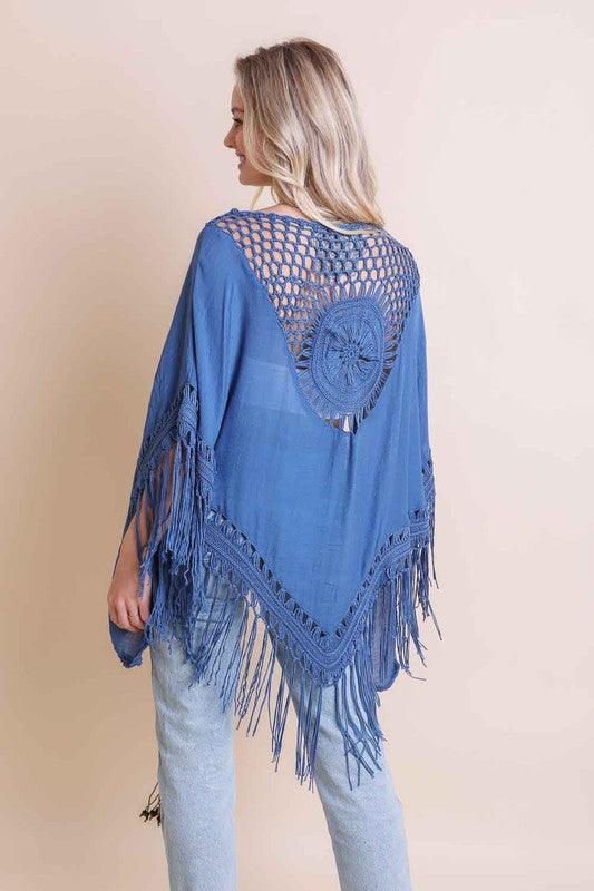 Crochet Medallion Tassel Kimono - Leo’s Look Your Best