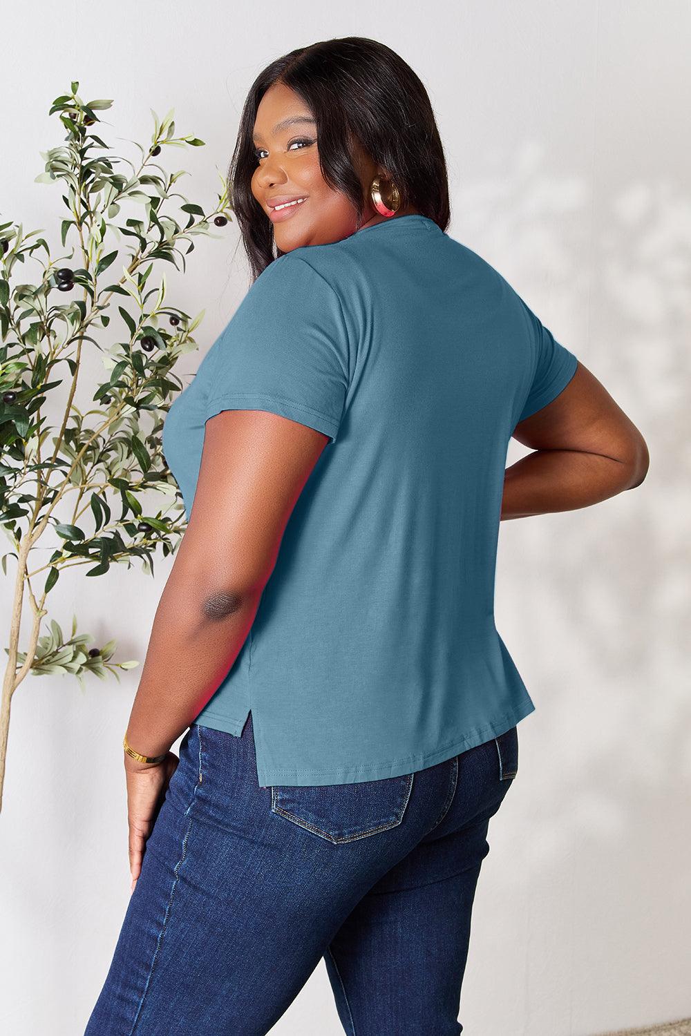 Basic Bae Full Size Round Neck Short Sleeve T-Shirt - Leo’s Look Your Best