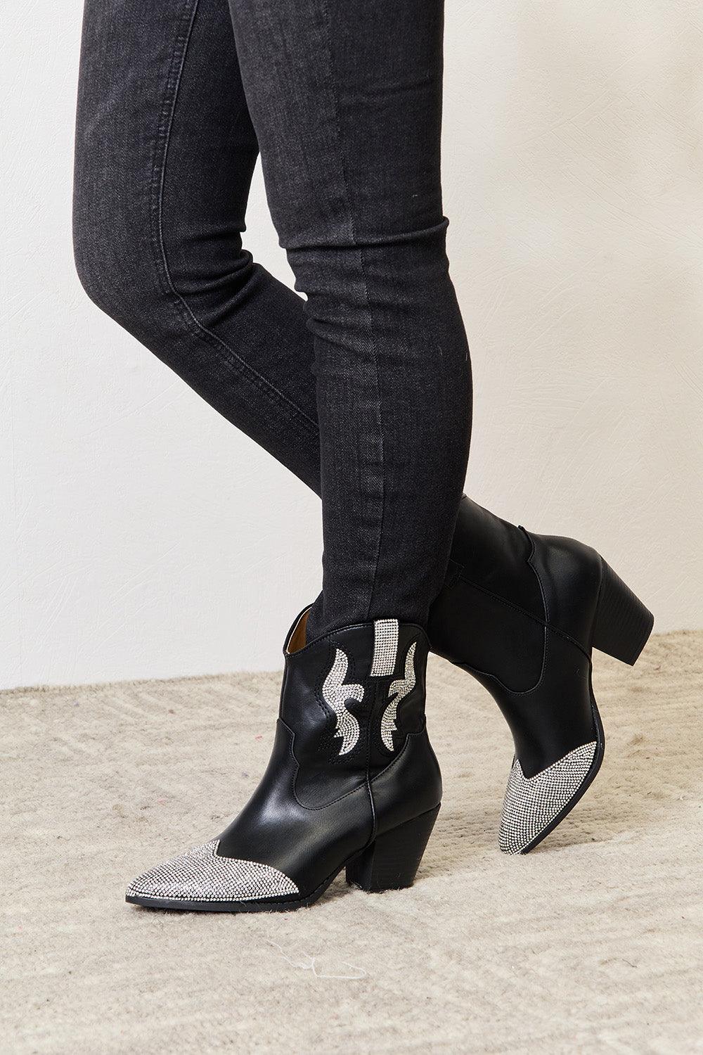 East Lion Corp Rhinestone Pointed Boots - Leo’s Look Your Best
