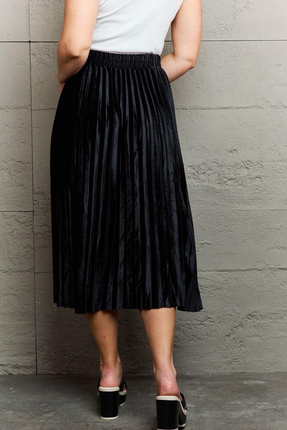 Ninexis Accordion Pleated Flowy Midi Skirt - Leo’s Look Your Best
