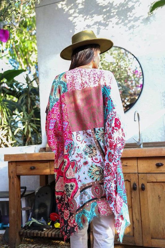 Boho Floral Patchwork Kimono - Leo’s Look Your Best