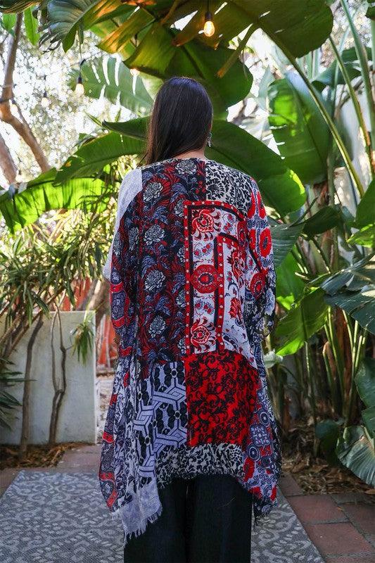 Boho Floral Patchwork Kimono - Leo’s Look Your Best
