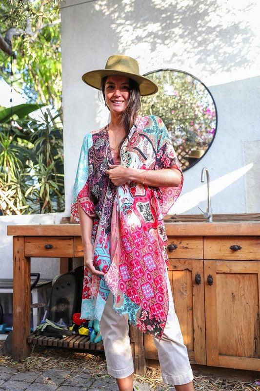 Boho Floral Patchwork Kimono - Leo’s Look Your Best