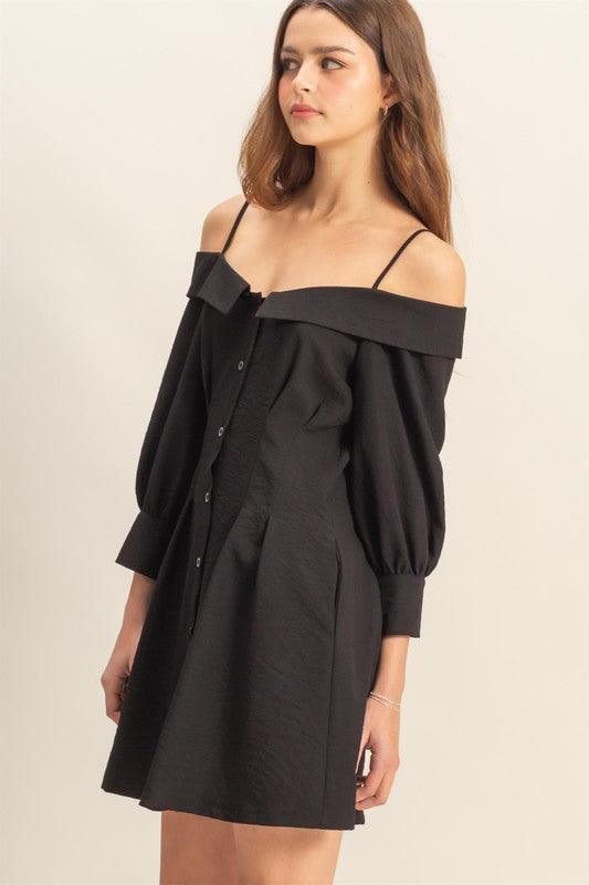 HYFVE Button Down Spaghetti Strap Mini Dress with Pockets - Leo’s Look Your Best