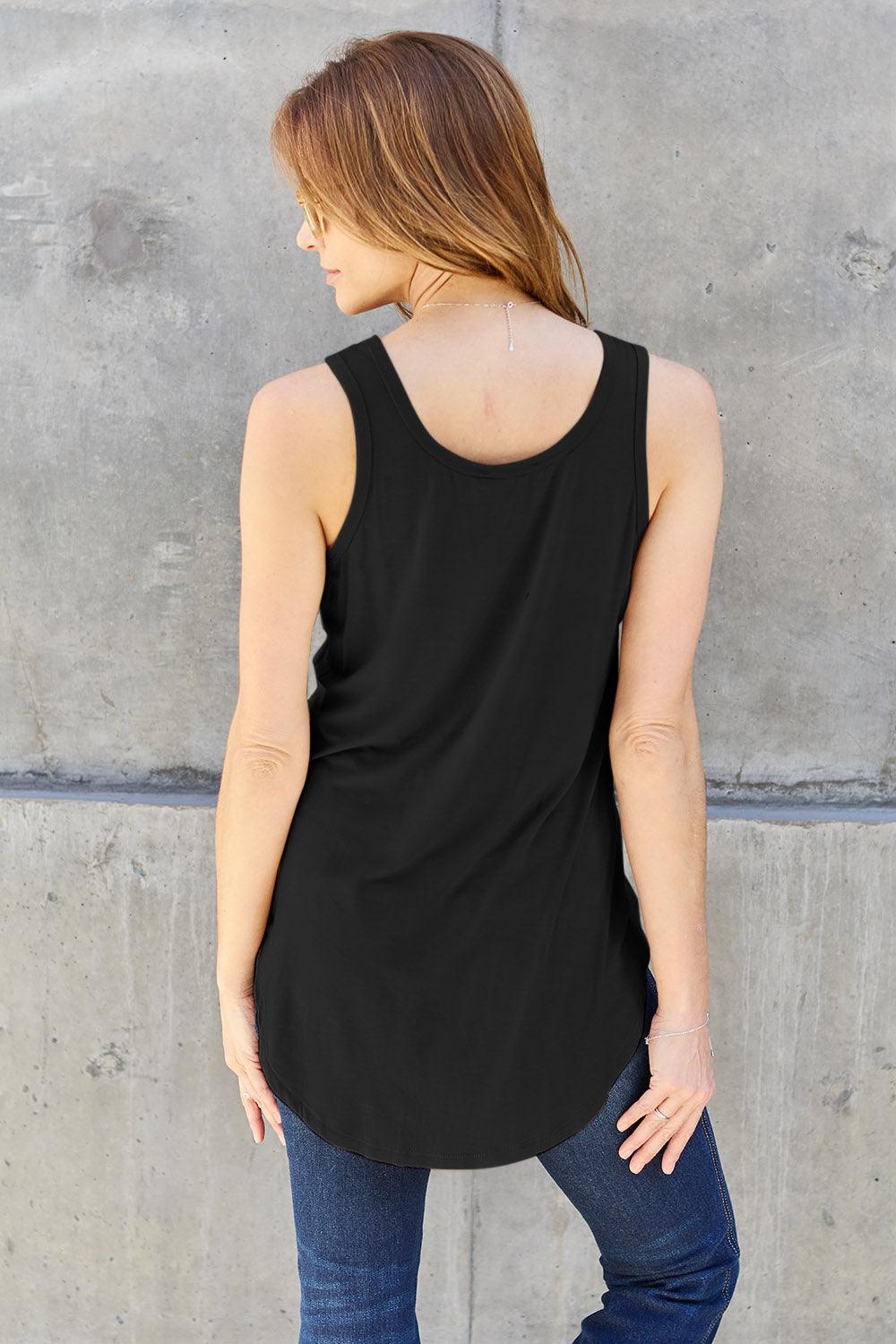 Basic Bae Full Size Round Neck Curved Hem Tank - Leo’s Look Your Best