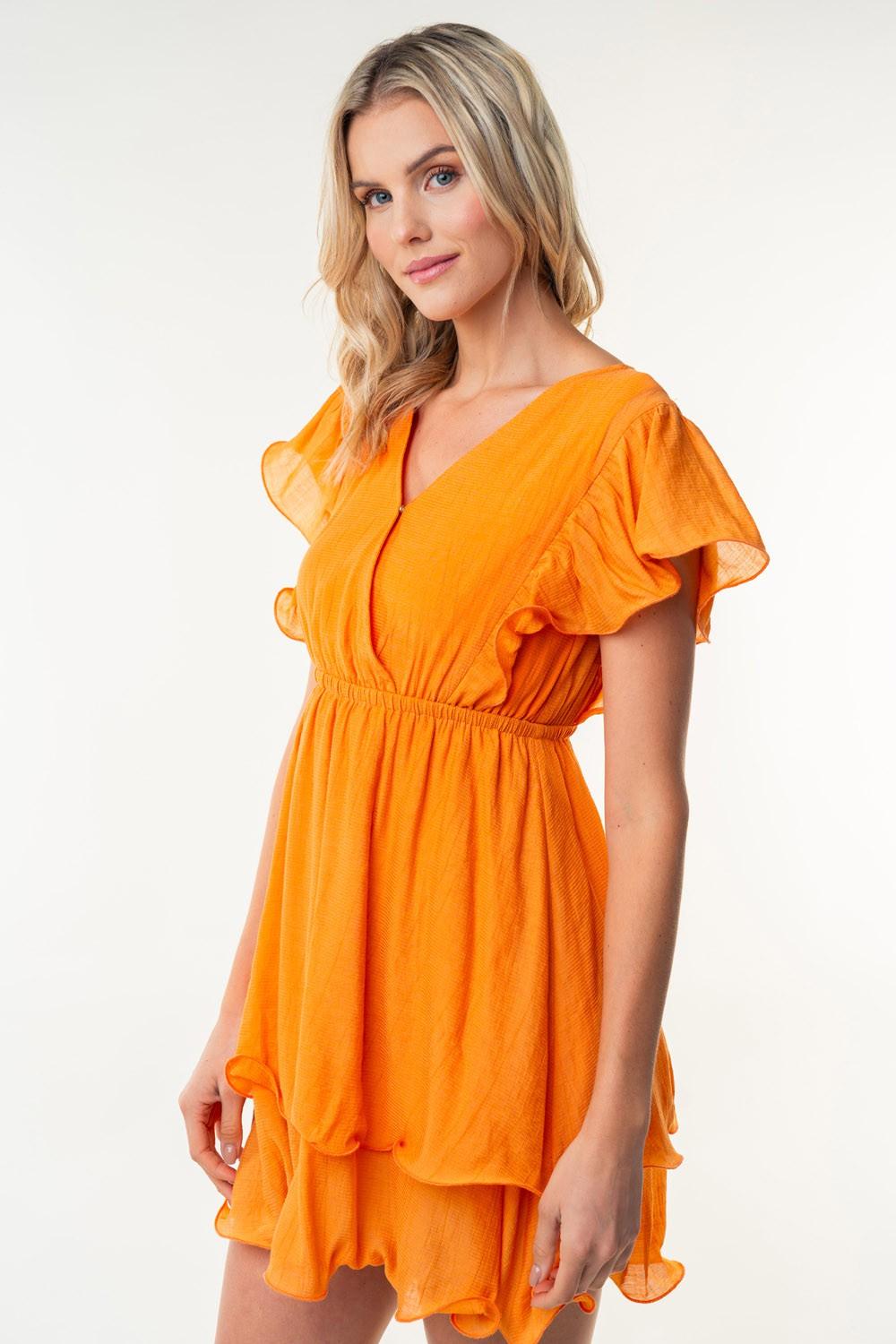 White Birch Full Size Short Sleeve Woven Layered Dress - Leo’s Look Your Best