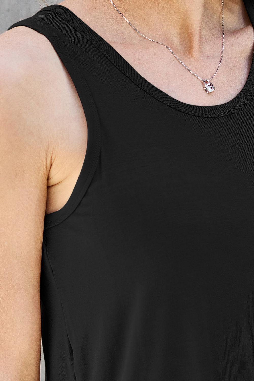 Basic Bae Full Size Round Neck Curved Hem Tank - Leo’s Look Your Best