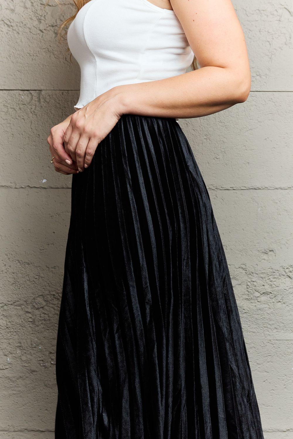 Ninexis Accordion Pleated Flowy Midi Skirt - Leo’s Look Your Best