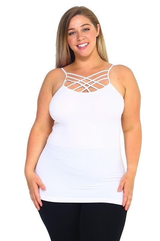 Womens Seamless Triple Criss-Cross Front Cami - Leo’s Look Your Best