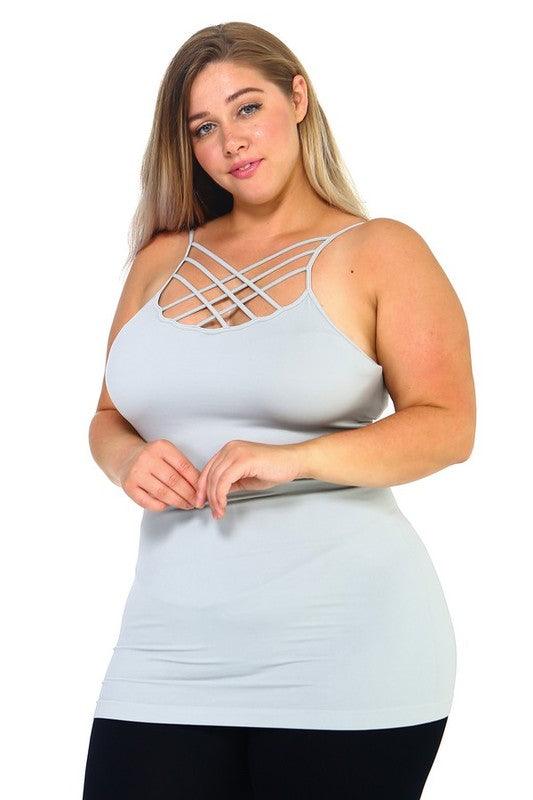 Womens Seamless Triple Criss-Cross Front Cami - Leo’s Look Your Best