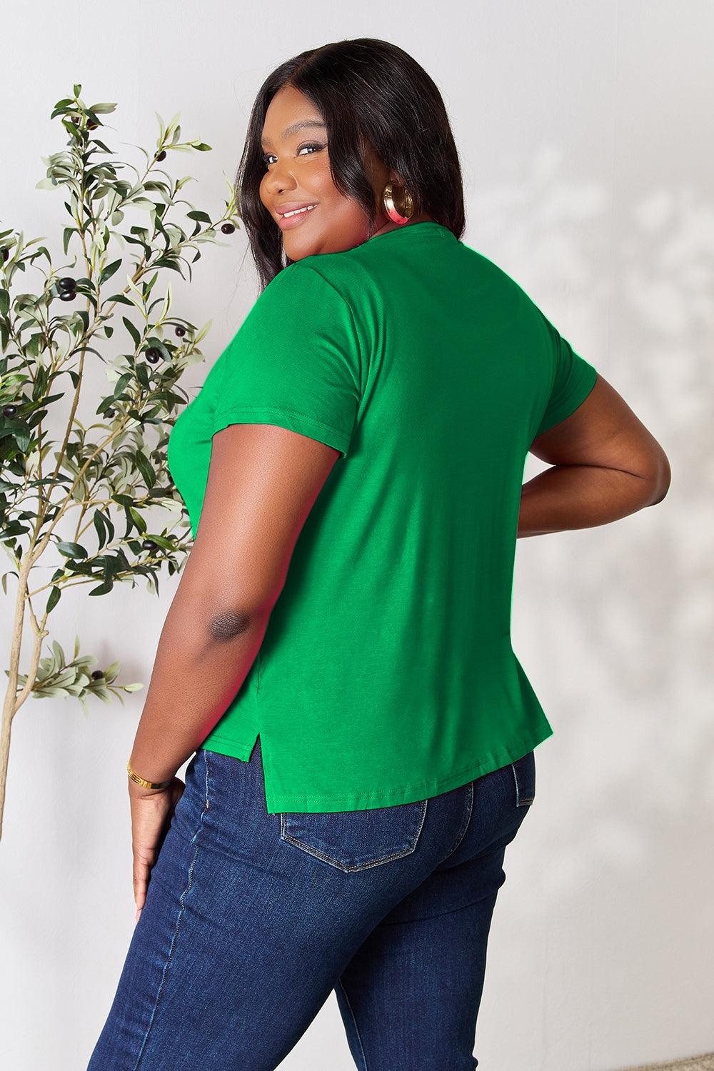 Basic Bae Full Size Round Neck Short Sleeve T-Shirt - Leo’s Look Your Best