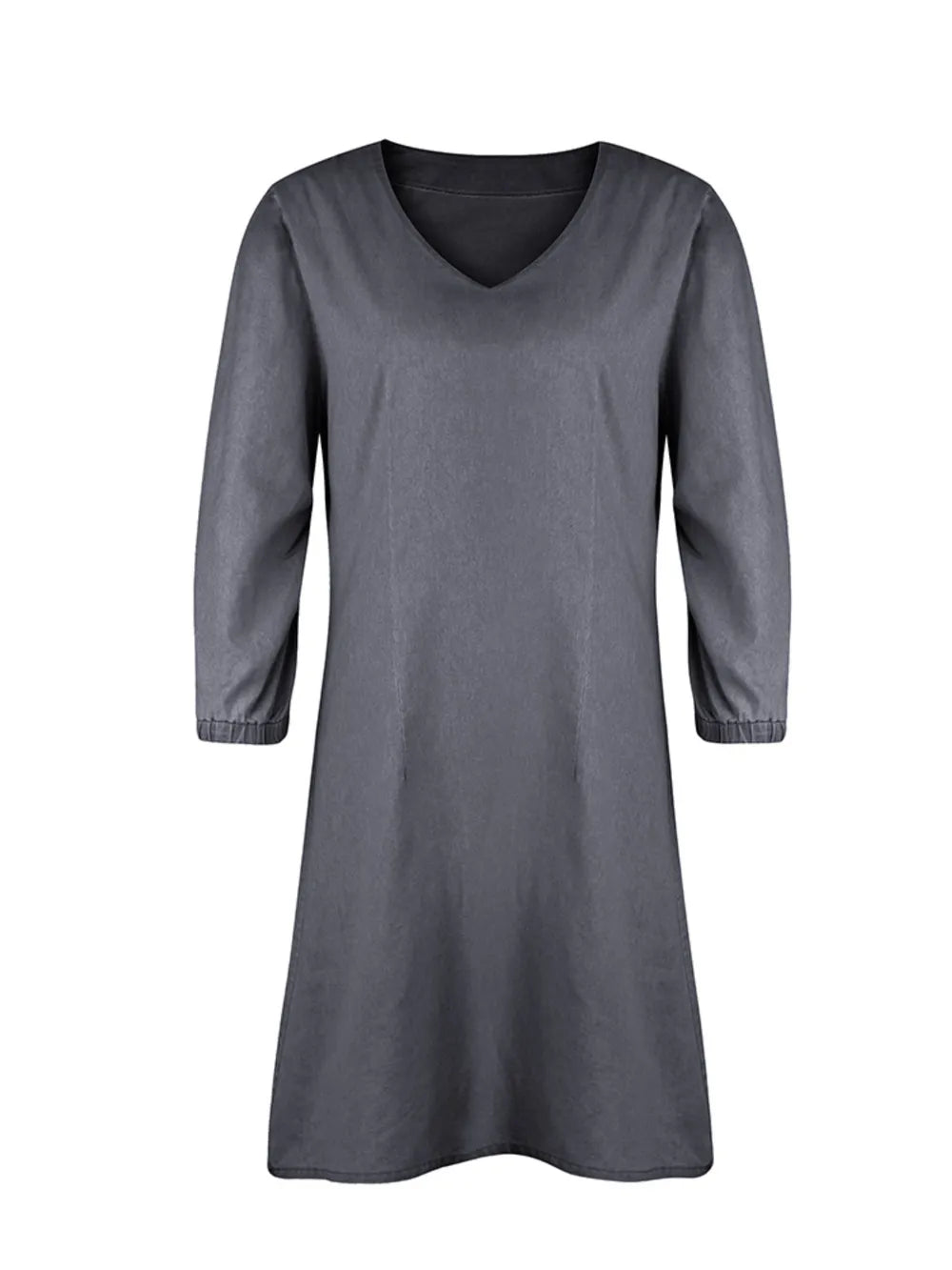 Gray dress with long sleeves on a white background