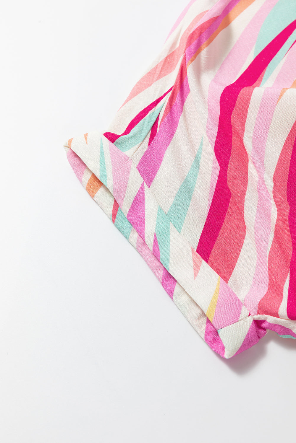 Colorful striped fabric on a white background