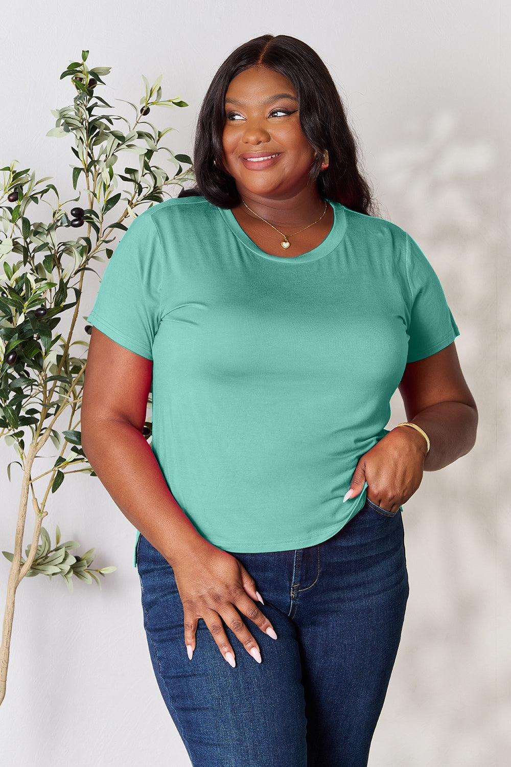 Basic Bae Full Size Round Neck Short Sleeve T-Shirt - Leo’s Look Your Best