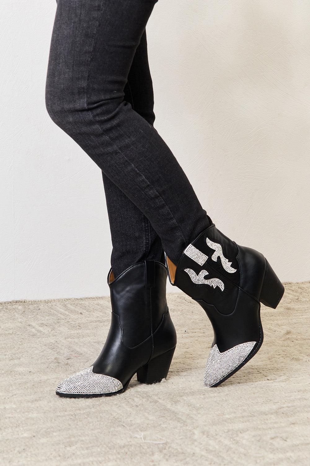 East Lion Corp Rhinestone Pointed Boots - Leo’s Look Your Best
