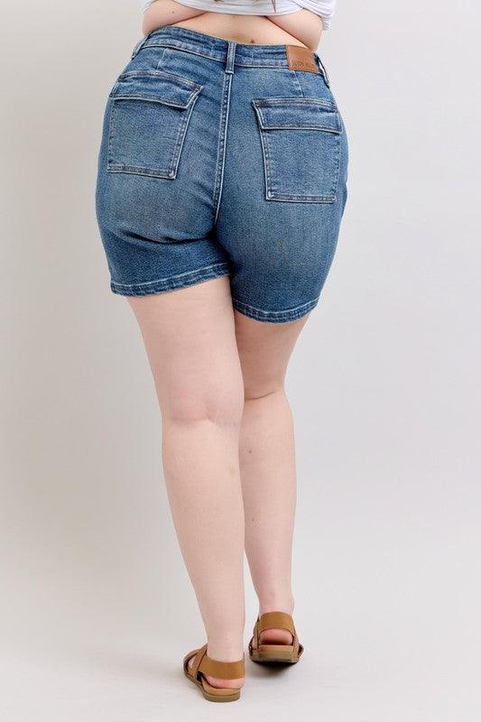 Judy Blue Full Size High Rise Denim Shorts Plus Size - Leo’s Look Your Best