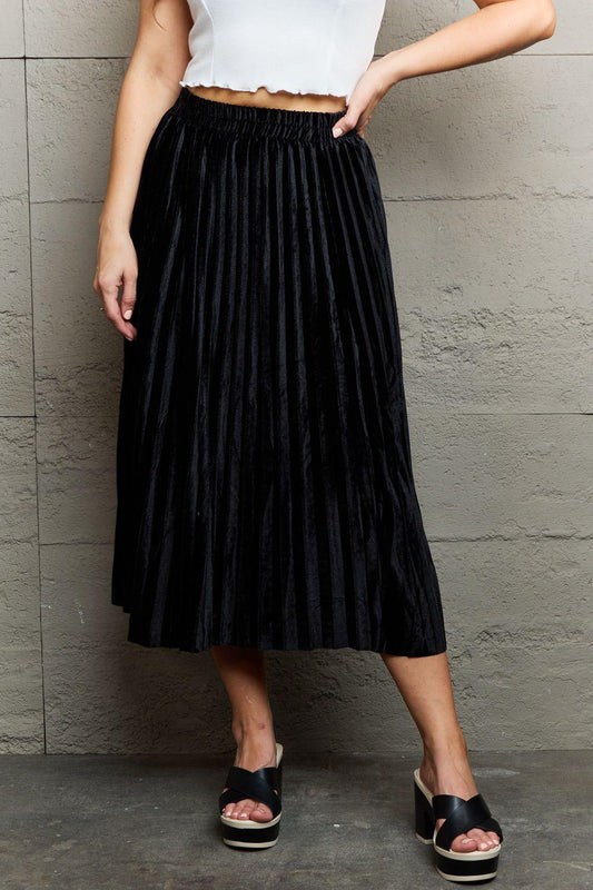 Ninexis Accordion Pleated Flowy Midi Skirt - Leo’s Look Your Best