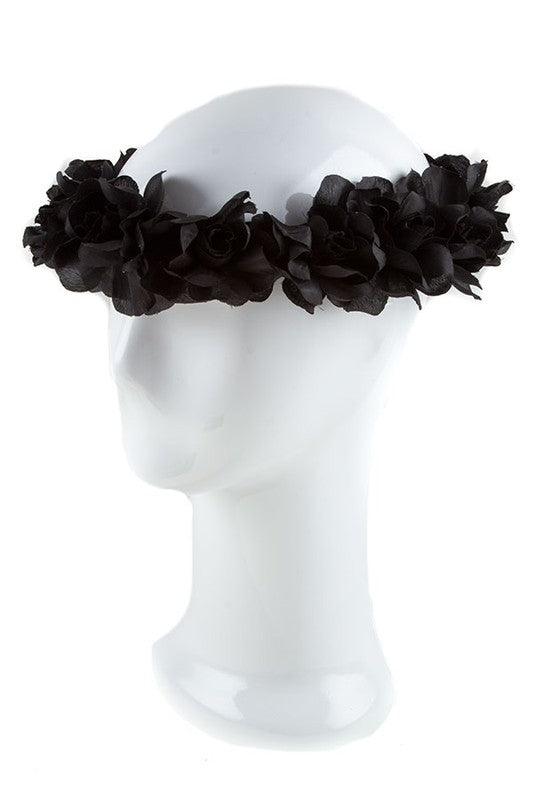 BLACK FLORAL HEAD CROWN - Leo’s Look Your Best