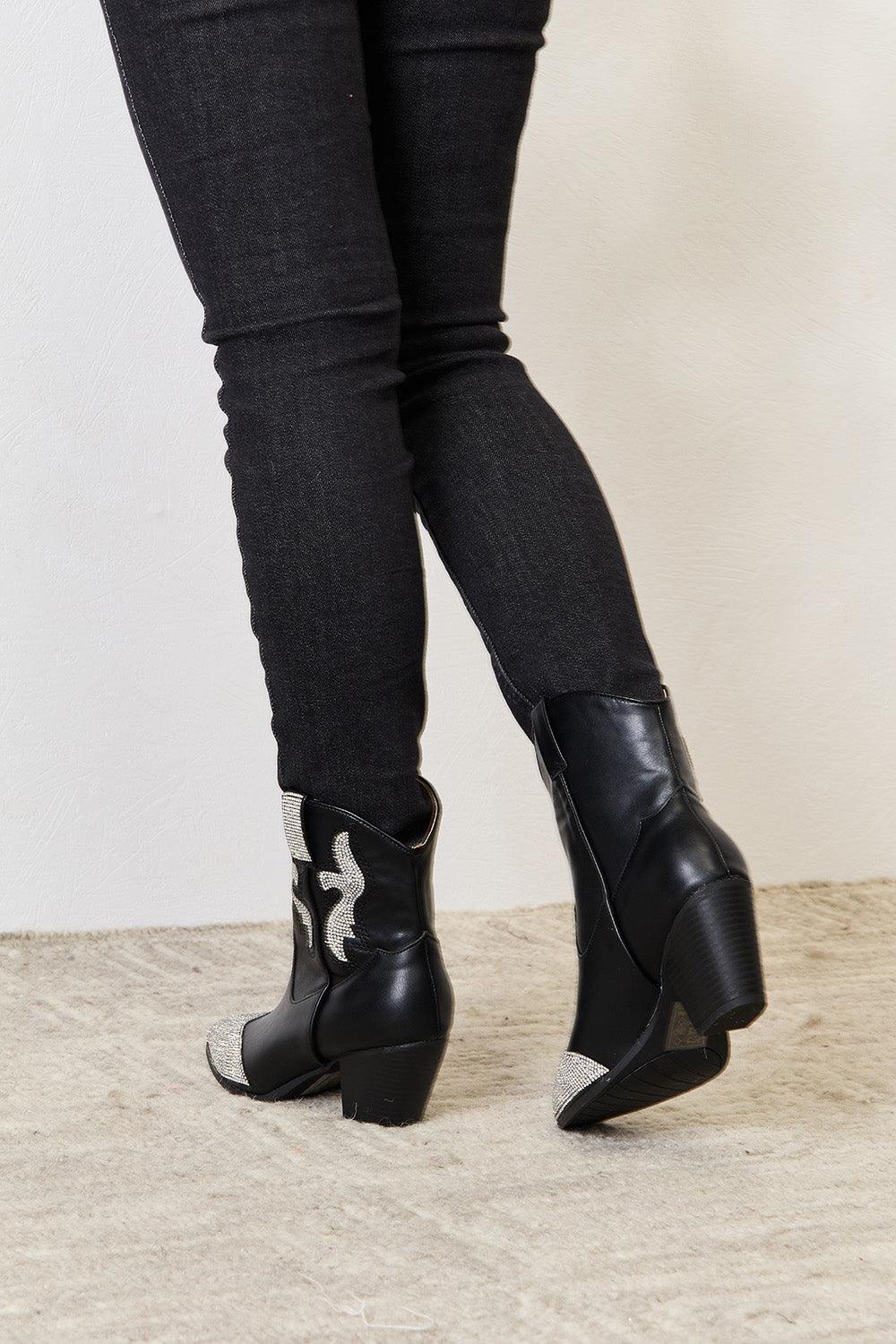 East Lion Corp Rhinestone Pointed Boots - Leo’s Look Your Best