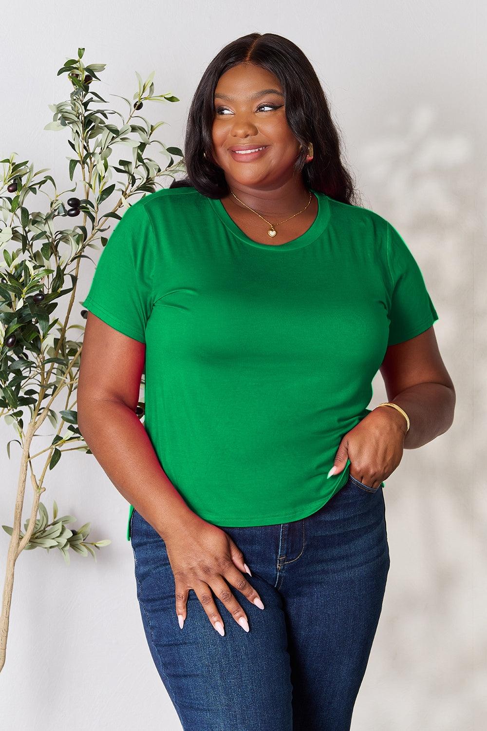 Basic Bae Full Size Round Neck Short Sleeve T-Shirt - Leo’s Look Your Best