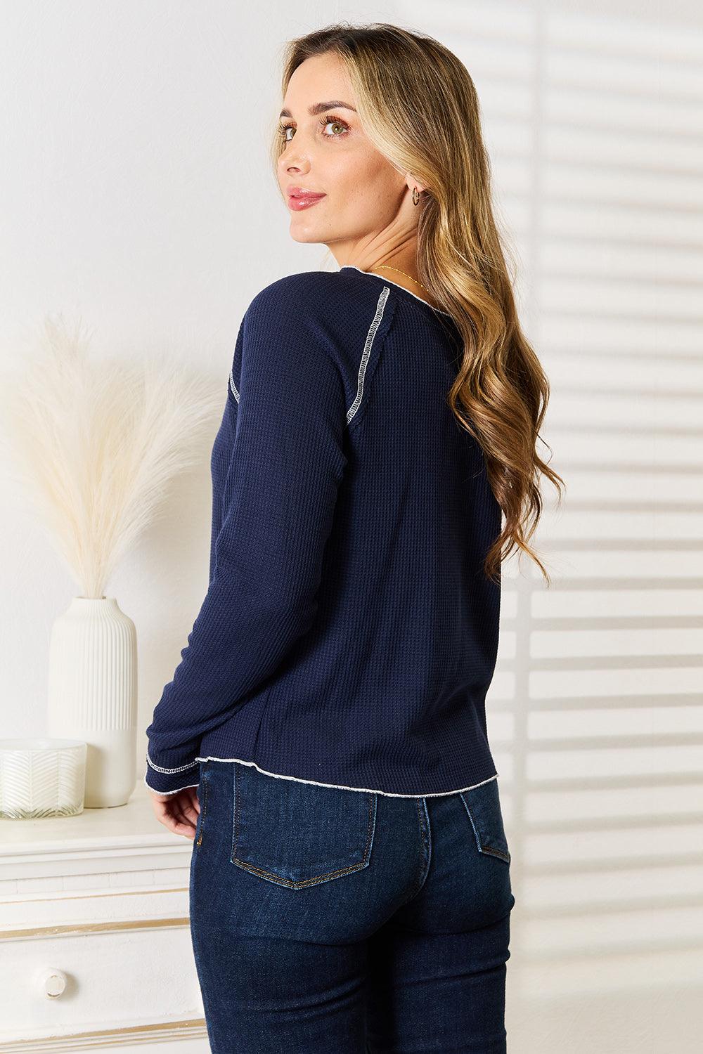 Basic Bae Long Raglan Sleeve Round Neck Top - Leo’s Look Your Best