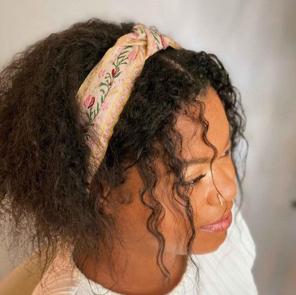 French Floral Embroidered Headband - Leo’s Look Your Best