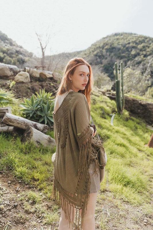 Crochet Medallion Tassel Kimono - Leo’s Look Your Best