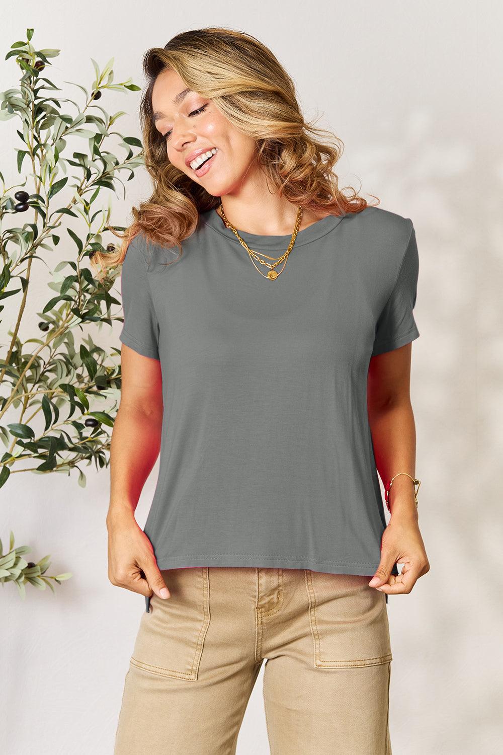 Basic Bae Full Size Round Neck Short Sleeve T-Shirt - Leo’s Look Your Best