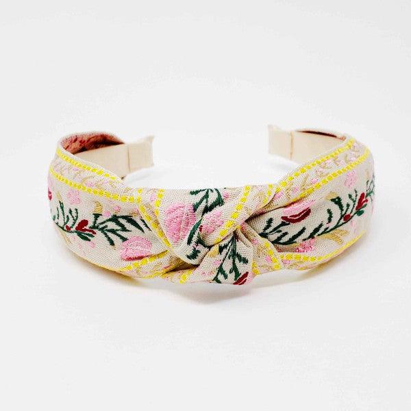 French Floral Embroidered Headband - Leo’s Look Your Best