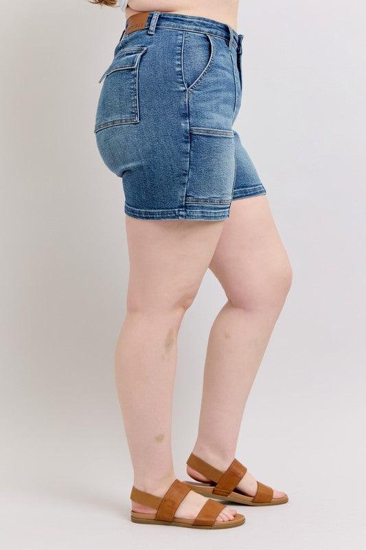Judy Blue Full Size High Rise Denim Shorts Plus Size - Leo’s Look Your Best