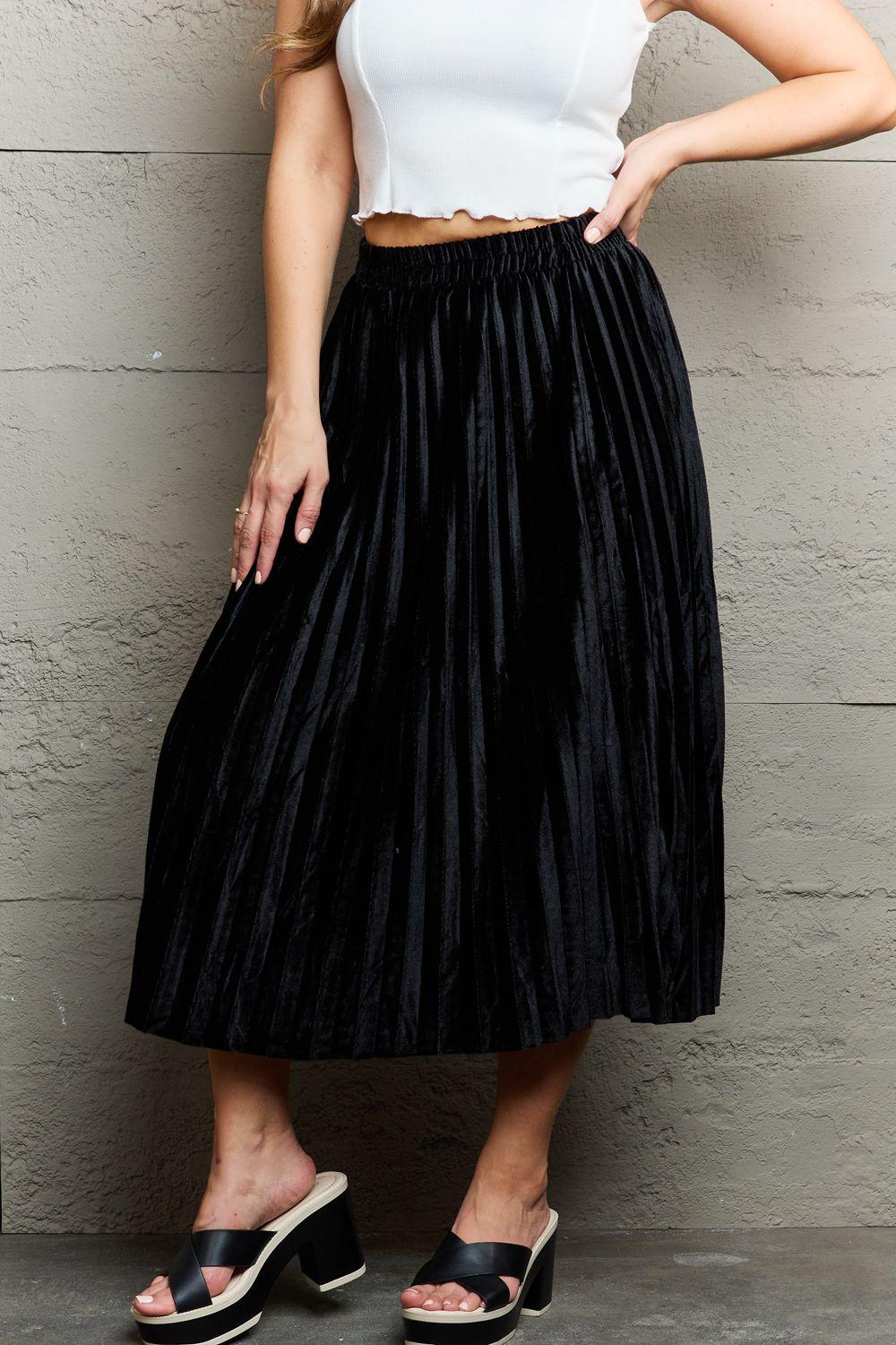 Ninexis Accordion Pleated Flowy Midi Skirt - Leo’s Look Your Best