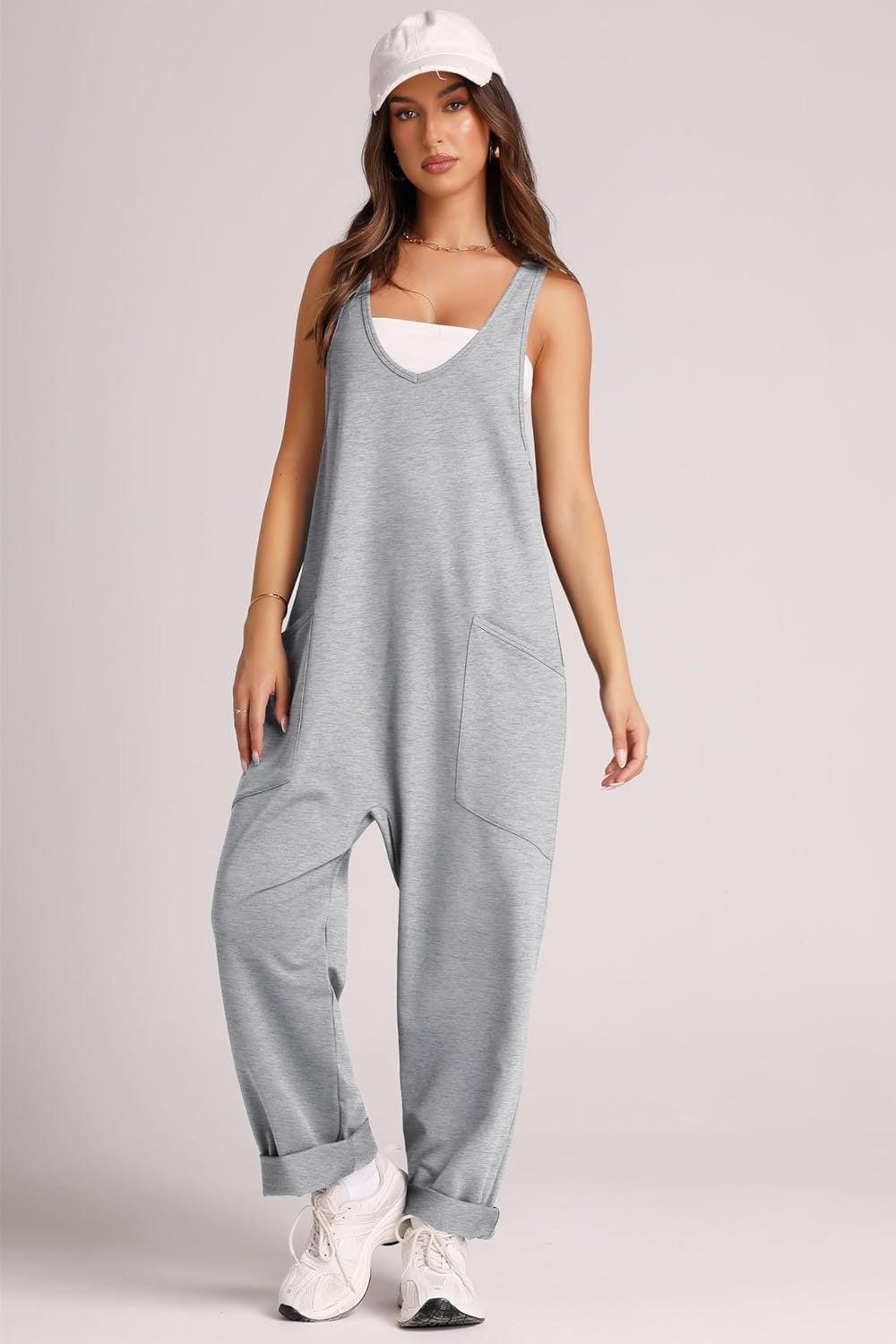 Lovelet V-Neck Wide Strap Overalls - Leo’s Look Your Best