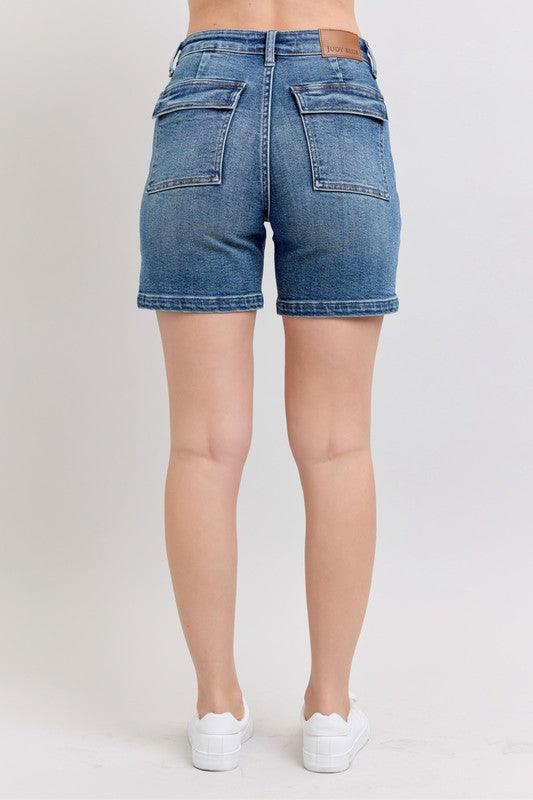 Judy Blue Full Size High Rise Denim Shorts Plus Size - Leo’s Look Your Best